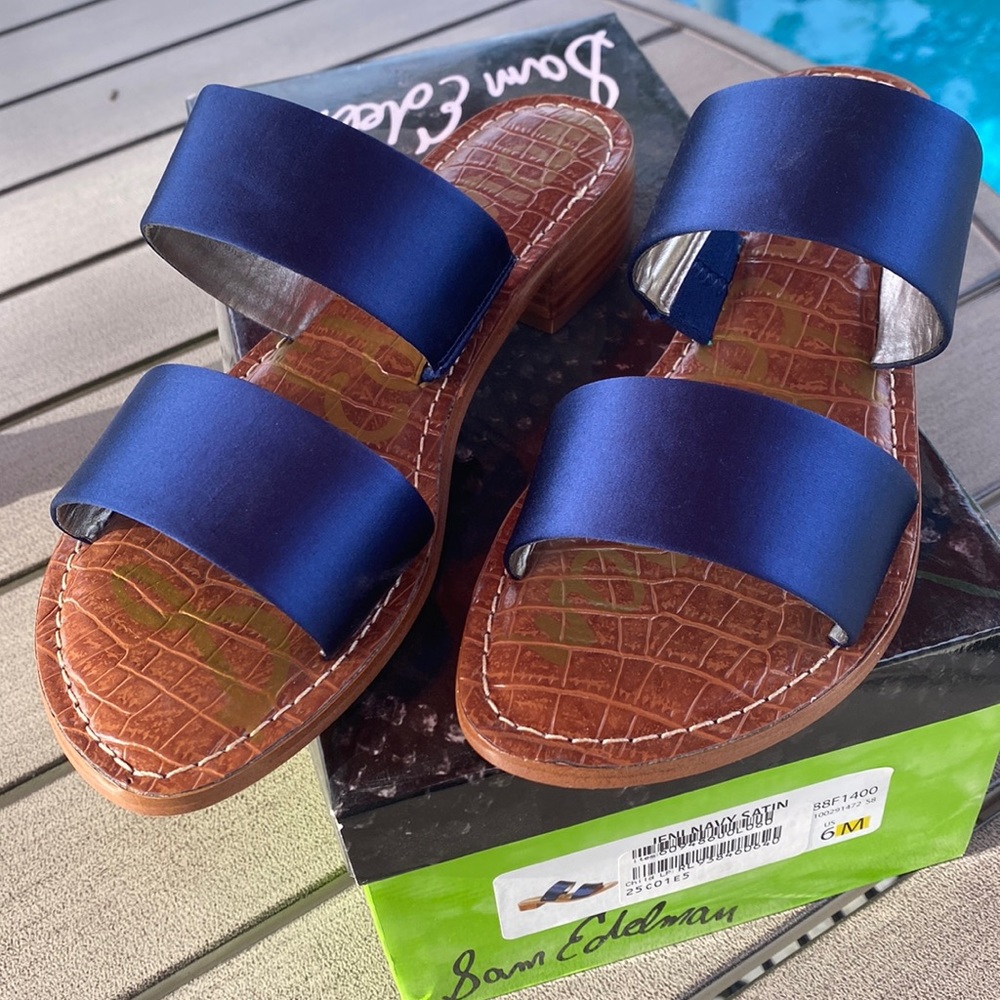 Women’s Sandals - Jeni /Sam Edelman size 6 - color Navy Satin
